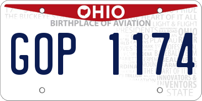 OH license plate GOP1174