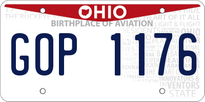 OH license plate GOP1176