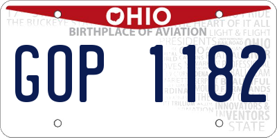 OH license plate GOP1182