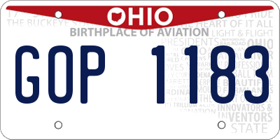OH license plate GOP1183