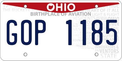 OH license plate GOP1185