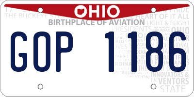 OH license plate GOP1186