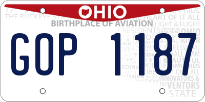 OH license plate GOP1187