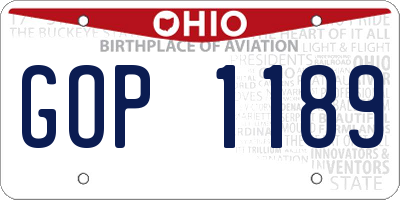 OH license plate GOP1189