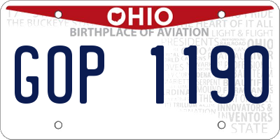 OH license plate GOP1190