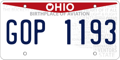 OH license plate GOP1193