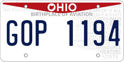OH license plate GOP1194