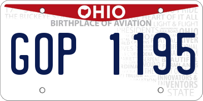 OH license plate GOP1195