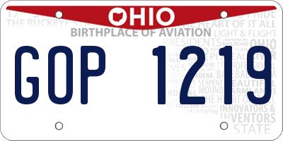 OH license plate GOP1219