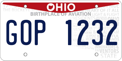 OH license plate GOP1232