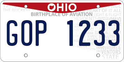 OH license plate GOP1233