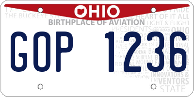 OH license plate GOP1236