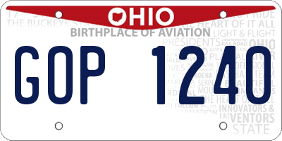 OH license plate GOP1240