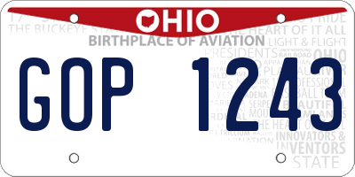 OH license plate GOP1243