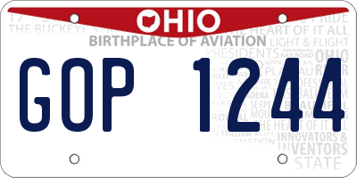 OH license plate GOP1244