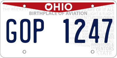 OH license plate GOP1247