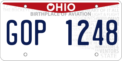 OH license plate GOP1248
