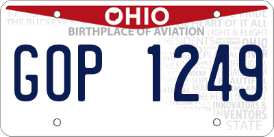 OH license plate GOP1249