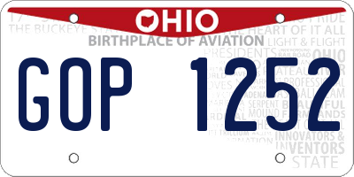 OH license plate GOP1252