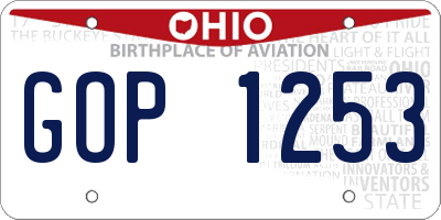 OH license plate GOP1253