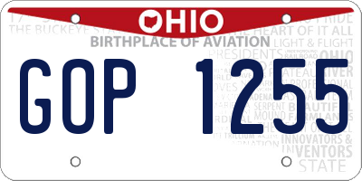 OH license plate GOP1255