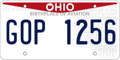 OH license plate GOP1256