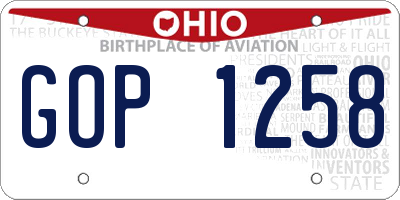 OH license plate GOP1258
