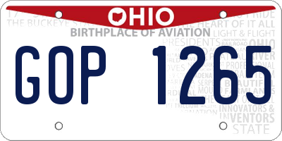 OH license plate GOP1265