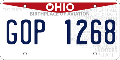 OH license plate GOP1268