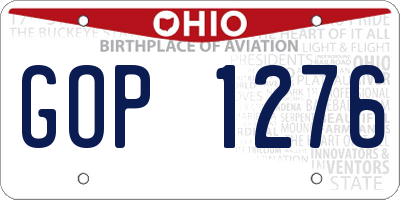OH license plate GOP1276