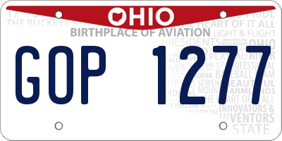 OH license plate GOP1277