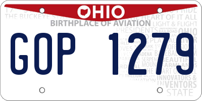 OH license plate GOP1279