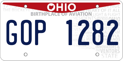 OH license plate GOP1282