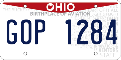 OH license plate GOP1284