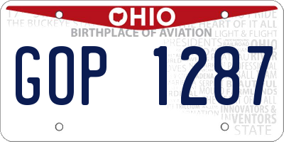 OH license plate GOP1287