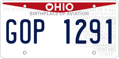 OH license plate GOP1291