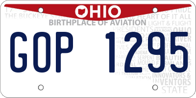 OH license plate GOP1295