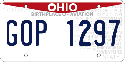 OH license plate GOP1297
