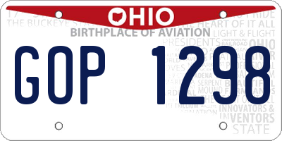 OH license plate GOP1298