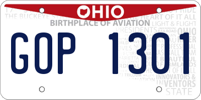 OH license plate GOP1301