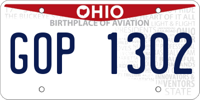 OH license plate GOP1302