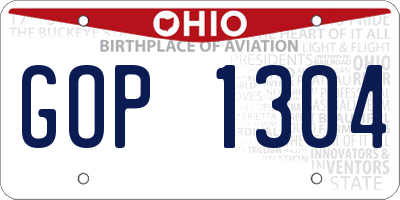 OH license plate GOP1304