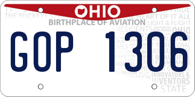 OH license plate GOP1306