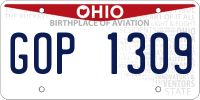 OH license plate GOP1309