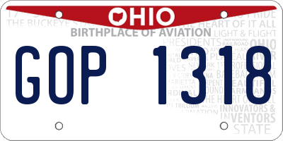 OH license plate GOP1318