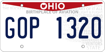 OH license plate GOP1320