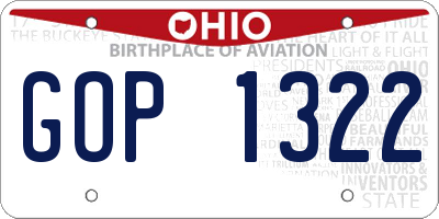 OH license plate GOP1322