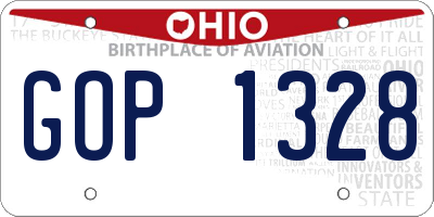 OH license plate GOP1328