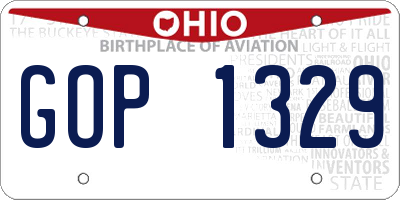 OH license plate GOP1329