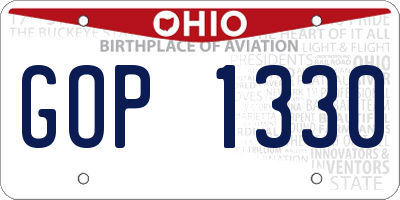 OH license plate GOP1330